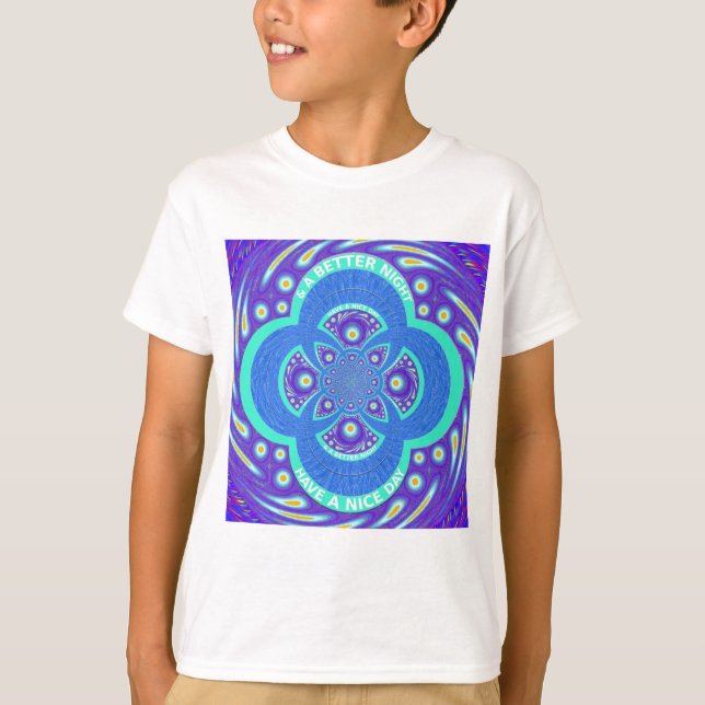 Fackisk, afrikansk Blue Mandala-Flora T Shirt (Framsida)