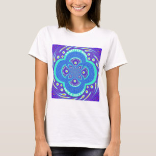Fackisk, afrikansk Blue Mandala-Flora T Shirt