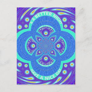 Fackisk, afrikansk Blue Mandala-Flora Vykort