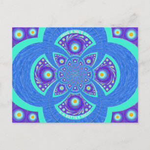 Fackisk, afrikansk Blue Mandala-Flora Vykort