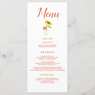 Fackisk Bröllop Solros Menu Meny