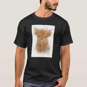 Fackisk högland Cow Calf Farm Countryside T Shirt