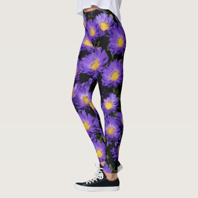 Fackisk Lila Michaelmas Daisy Leggings (Vänster)