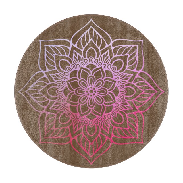 Fackisk Rosa Brown Boho Mandala (Framsidan)