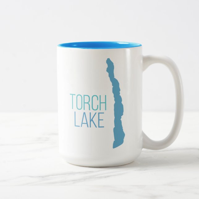 Fackla sjö, Kalkaska County, Michigan Två-Tonad Mugg (Höger)