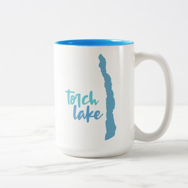 Fackla sjö, Kalkaska County, Michigan Två-Tonad Mugg (Höger)