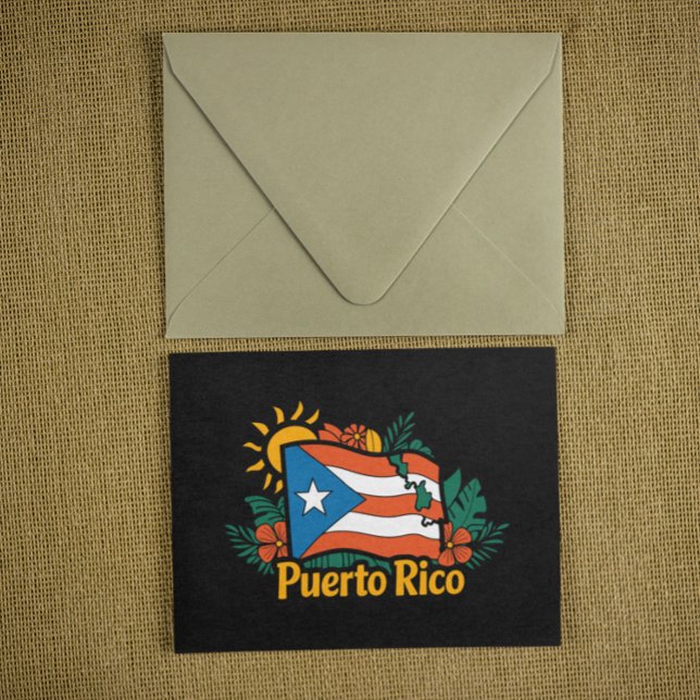 Facklig Blommigt Puerto Rico Flagga Artwork Vykort (Beautiful Floral Puerto Rico Flag Artwork Postcard)