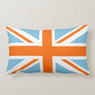 Facklig flagga/vit & blått för jackdesign orange lumbarkudde