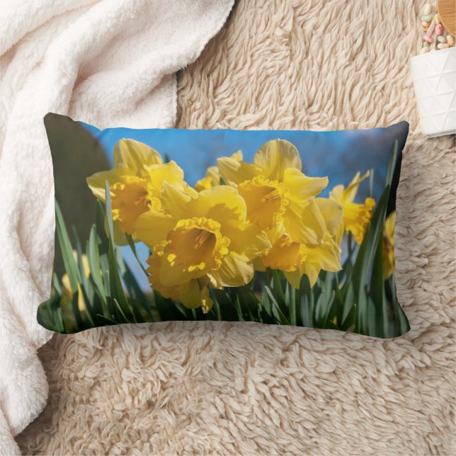 Facklig Gult Daffodils Lumbarkudde (Filt)