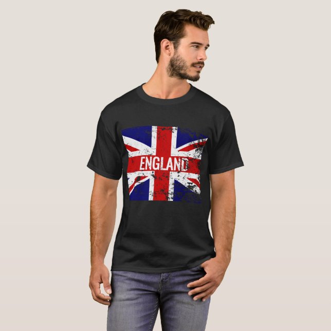 Facklig jack bedrövad England brittisk flagga T-shirt (Hel framsida)