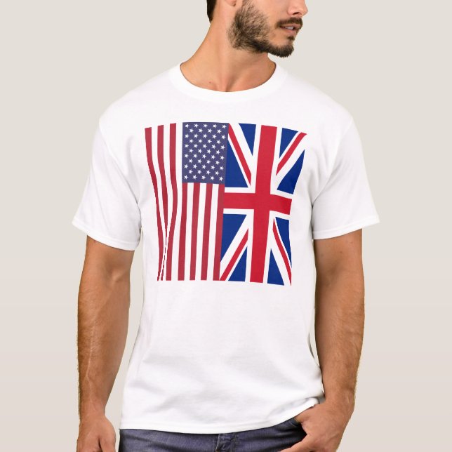 Facklig jack och USA flaggor T Shirt (Framsida)