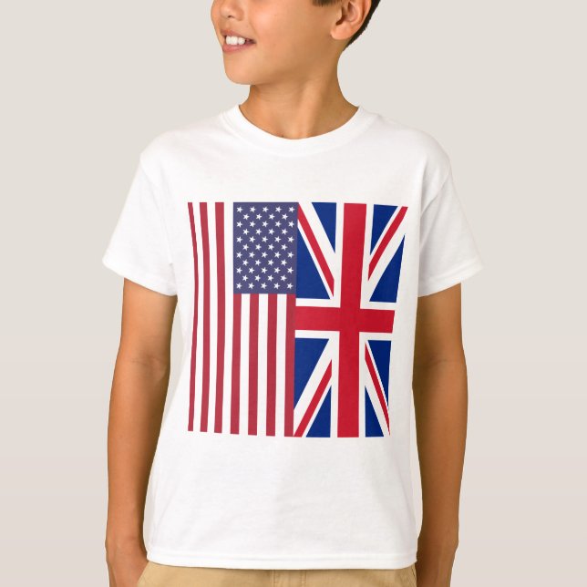 Facklig jack och USA flaggor T-shirt (Framsida)