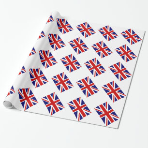 Facklig jack som slår in papper med brittisk presentpapper