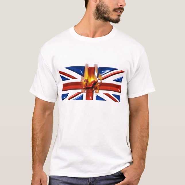 Facklig jack Wales för UK Tee Shirt (Framsida)