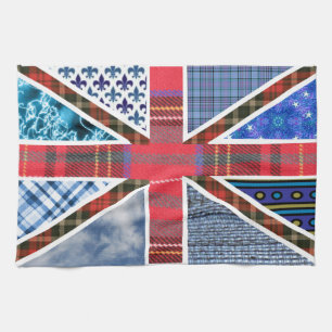 Facklig jackflagga av tartan- & tygmönster kökshandduk