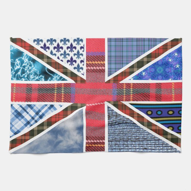 Facklig jackflagga av tartan- & tygmönster kökshandduk (Horisontell)