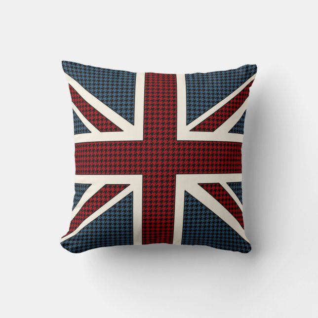 Facklig jackflagga Houndstooth Kudde (Framsida)