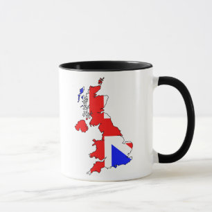 Facklig jackflagga på den brittiska kartamuggen mugg