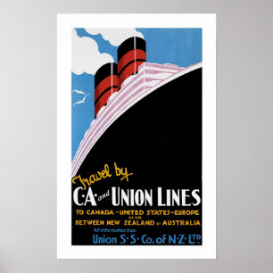 Facklig linjeraffisch för art déco poster