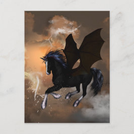 Facklig mörk unicorn vykort