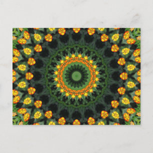 Facklig Orange och Gult Lantana Kaleidoscope 1 Vykort