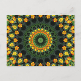 Facklig Orange och Gult Lantana Kaleidoscope 1 Vykort