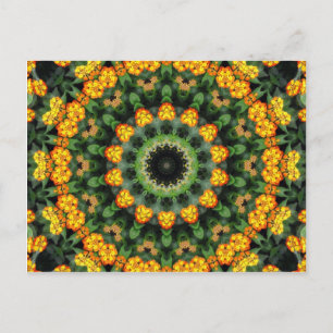 Facklig Orange och Gult Lantana Kaleidoscope 2 Vykort