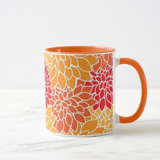 Facklig Orange och Röda Blommigten Mugg (Höger)