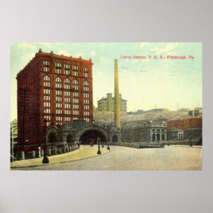 Facklig station, Pittsburgh PA-vintage 1910 Poster