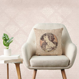 Facklig Vintage Kvinna med Faux Pearls och Snöre Kudde