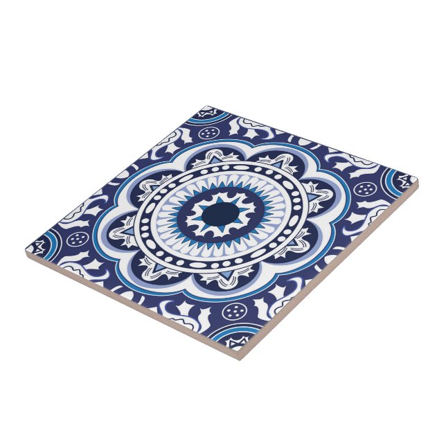 💙 🤍 Facklig Vintage Mediterranean Azulejos Kakelplatta (Sidan)