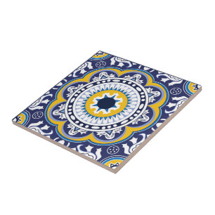 💙 💛 Facklig Vintage Mediterranean Azulejos Kakelplatta