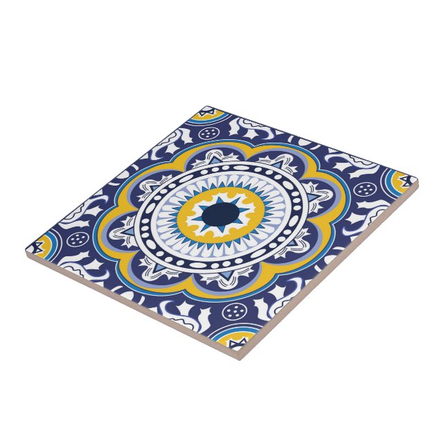 💙 💛 Facklig Vintage Mediterranean Azulejos Kakelplatta (Sidan)