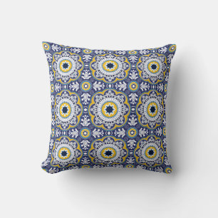 💙 💛 Facklig Vintage Mediterranean Azulejos Kudde