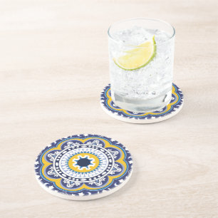 💙 💛 Facklig Vintage Mediterranean Azulejos Underlägg
