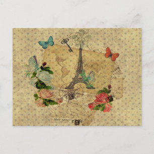 Facklig vintage-postkorrespondens Eiffel torn Vykort