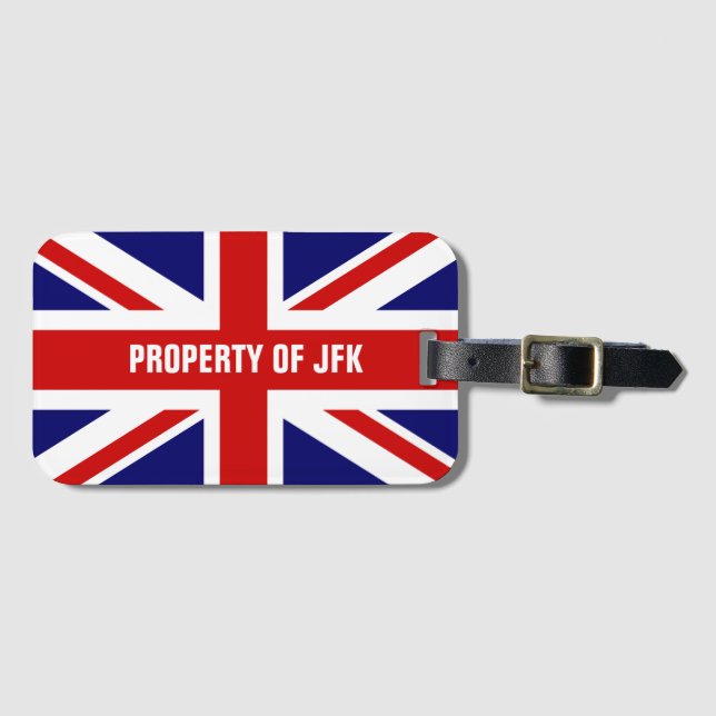 Fackliga den monogrammed jackflagga reser bagagebricka (Framsida horisontal)