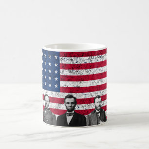 Fackliga hjältar och amerikanska flaggan kaffemugg