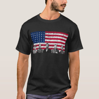 Fackliga hjältar och amerikanska flaggan t shirt
