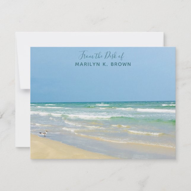 Facksfoto Anpassningsbar Seashore Stationery Anteckningskort (Framsida)