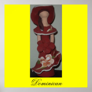 Facless Dominican Ceramic Doll, Muneca sin Rostro Poster