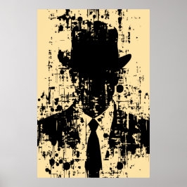 Facless gentleman: Abstrakt Elegance Poster