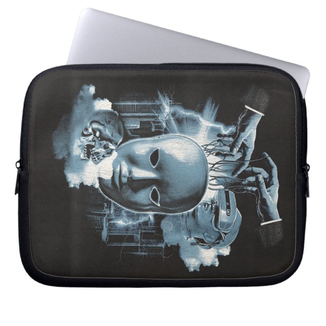 Facless - Techno-Goth Streetwear Design Laptop Fodral (Framsidan)