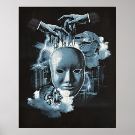 Facless - Techno-Goth Streetwear Design Poster