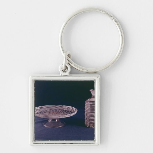 Facon de Venise latticiniotazza Fyrkantig Silverfärgad Nyckelring (Framsidan)