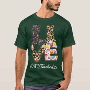 FACS Lärare Kärlek Pencil Påsk Day Bunny Leopard T Shirt