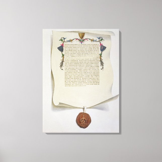 Facsimile edition of the Magna Carta, första publi Canvastryck (Framsida)