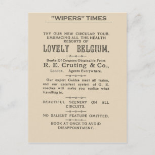 Facsimile Extract från Wipers Times 1916 Vykort