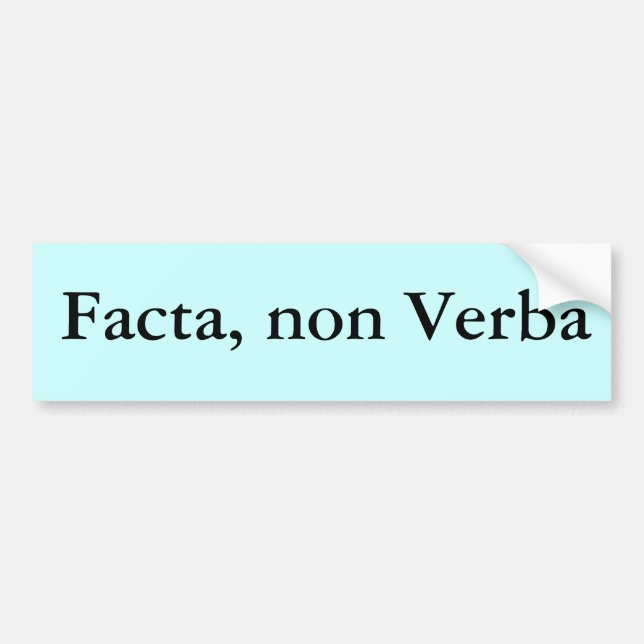 Facta, non Verba Bildekal (Framsidan)