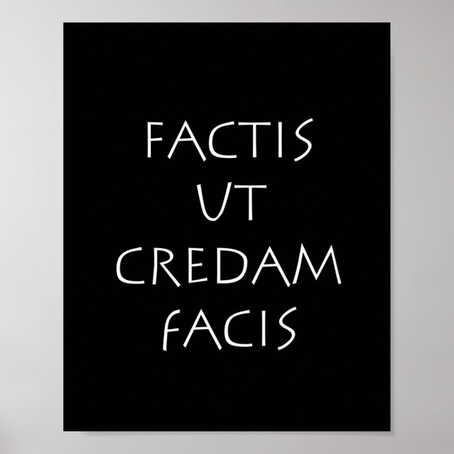 Factit ut credit am facis poster (Framsidan)